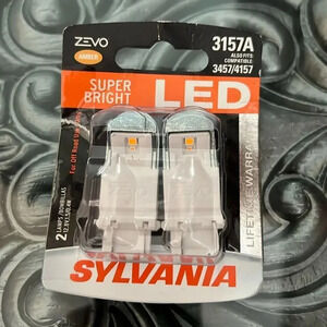 Sylvania 3157A ZEVO: Amber LED Mini Bulb, Super Bright, 2 Pack